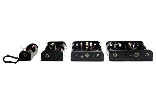 (Pack of 4 AA Battery Holder Bundle: Single 1AA 2AA Battery Holder, 3AABattery Holder with Wire, 4AABattery Holder with Leads Wires