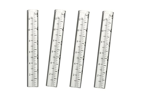 5" Capacity Rain Gauge Glass Replacement Tube for Yard Garden Outdoor (Set of 4) - color: Set of 4