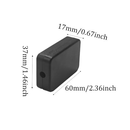 4PCS ABS Plastic Electrical Junction Box with Cover Black Waterproof Project Case for Wire Connection Electronic DIY Enclosure (60x37x17mm) - size: 60x37x17mm
