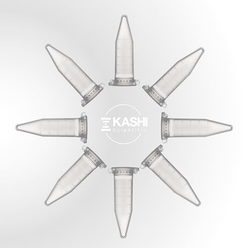 Kashi Scientific 5mL Clear Flip Cap Centrifuge Tube with Safety Lock Cap, Graduation and Marking Spot, Lab-Grade Polypropylene Plastic [5mL, 300] - size: 5mL, Safelock