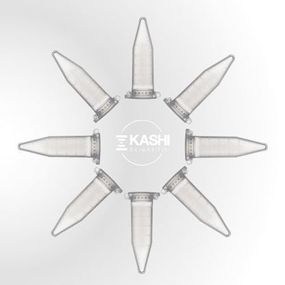 Kashi Scientific 5mL Clear Flip Cap Centrifuge Tube with Safety Lock Cap, Graduation and Marking Spot, Lab-Grade Polypropylene Plastic [5mL, 300] - size: 5mL, Safelock