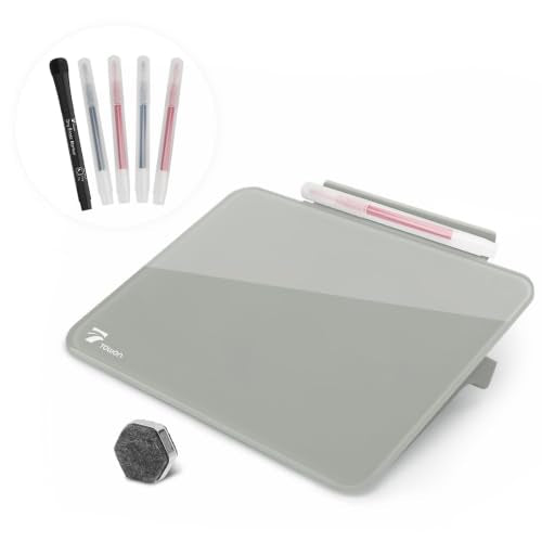 Gray Mini Desktop Pure Glass Whiteboard, Small Glass Dry-Erase Whiteboard - color: Grey