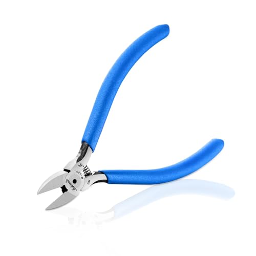 Wire Cutters 5" Flush Cutters for Electronic Component, CR-V Side Cutters for Crafting, Ultra-Sharp Diagonal Cutters, Flush Cut Pliers for Jewelry Making, Plastic, Soft Copper Wire (1 Pack) - size: A05-1Pack