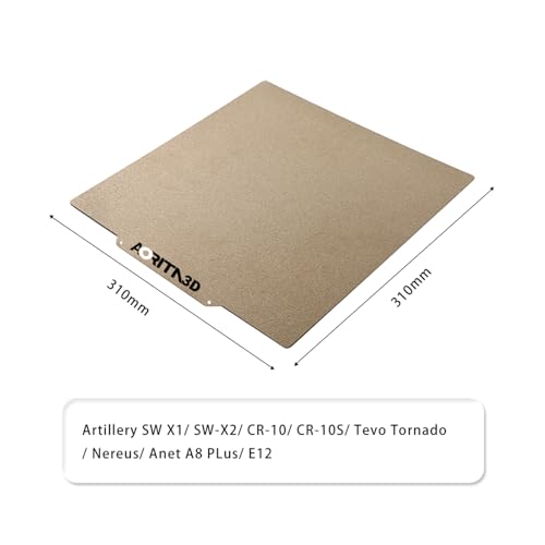 PEI Sheet Double-Sided Removable Magnetic 3D Printer Build Surface Heated Bed Bed Upgraded Cover for Creality CR-10, CR-10S, Sidewinder X1/X2 S8 Pro and Other Same Sized (310X310) - size: 310X310