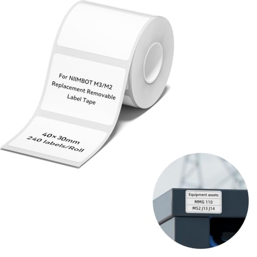 NIIMBOT M2/M3 Thermal Transfer Removable Labels 1.57" x 1.18" (40x30mm) - size: 40*30MM white