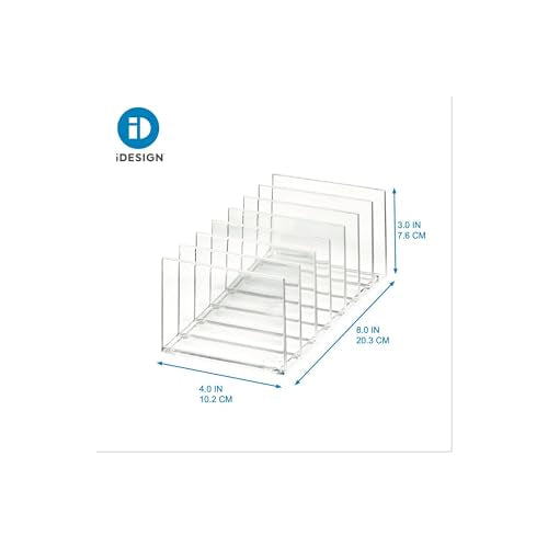 iDesign The Sarah Tanno Collection Plastic Cosmetics and Makeup Palette Organizer, 7-Compartment, Clear, 20.3 cm × 10.1 cm × 7.6 cm - size: 20.3 cm × 10.1 cm × 7.6 cm, style: Pallet Organizer