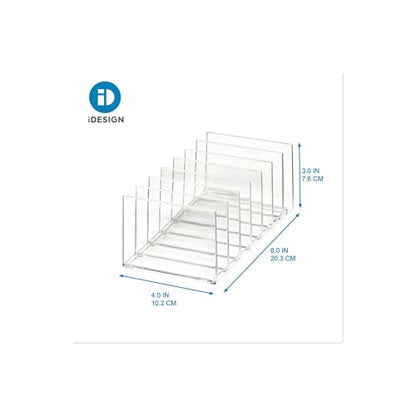 iDesign The Sarah Tanno Collection Plastic Cosmetics and Makeup Palette Organizer, 7-Compartment, Clear, 20.3 cm × 10.1 cm × 7.6 cm - size: 20.3 cm × 10.1 cm × 7.6 cm, style: Pallet Organizer