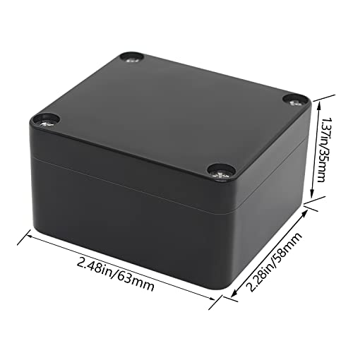 Project Box IP65 Waterproof Dustproof Junction Box ABS Plastic Enclosure Box for Electronics Black Outdoor Project 2.48"x 2.28"x 1.37"(63 x 58 x 35 mm)(2Pcs) - color: Black, size: 2.48" x 2.28" x 1.37"(2Pcs)