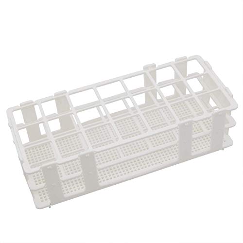 3 Packs Plastic Test Tube Rack, 21 Holes Lab Test Tube Rack Holder for 30mm Test Tubes, White, Detachable (21 Holes) - color: 21 Holes