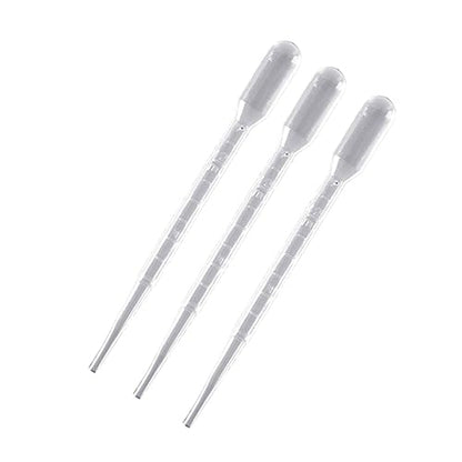 100x Disposable Pipettes 0.2/0.5/1/2/3/5ML Plastic Transfer Pipette Practical Pipettes Dropper for Science Experiments, 6.5cm
