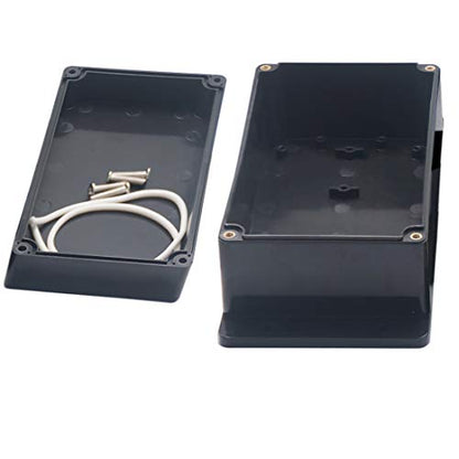 Project Box IP65 Waterproof Dustproof Junction Boxes ABS Plastic DIY Electronic Case,Indoor & Outdoor Electrical Power Cord Enclosure with Fixed Ear Black 6.22 x 3.54 x 2.36 inch(158x90x60mm)