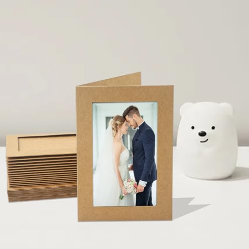 Silunkia 60 Packs Brown Photo Frame Cards with Envelopes for 5 x 7 Picture - color: Brown, size: 5x7