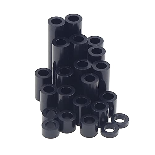 160PCS OD7mm ID4.2mm Black ABS Unthreaded Spacer Kit for M4 Screws - size: OD 7mm ID 4.2mm
