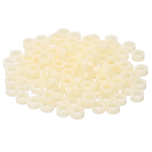 PATIKIL M4 Electrical Outlet ABS Spacers, 120 Pcs 4.2mm ID, 7mm OD, 3mm Length Washer Spacer Assortment Plastic Round Without Threaded,Switch and Receptacle Spacers for M4 Screws - size: 4.2mm ID x 7mm OD x 3mm Length