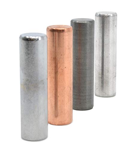 EISCO 4pc Metal Cylinder Set - Aluminum, Zinc, Copper & Steel - 1.5" x 0.4" - for Density Investigation, Specific Gravity & Specific Heat Experiments (Pack of 2) - size: 1.5 inch(Pack of 2)
