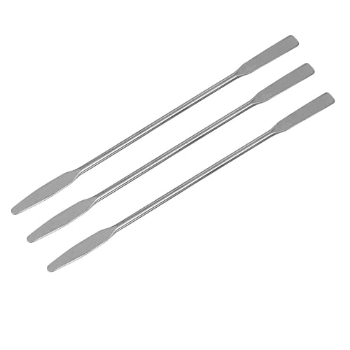 3 PCS Lab Spatula - Stainless Steel, Double-Ended, Semi-Micro Shovel with Tapered Arrow and Flat Ends