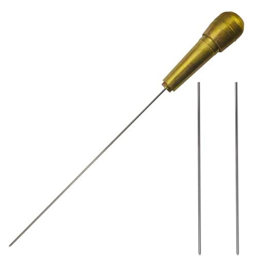 Upgrade 3P - Poke Pin Pusher, 3D Printer Nozzle Cleaning Kit, Zinc Alloy Handle with 3 Pin, Must-Have Cleaner for Printing Extruder, Clearing Filament Clog Tool, Dia 1.6mm by L 210mm No Clog
