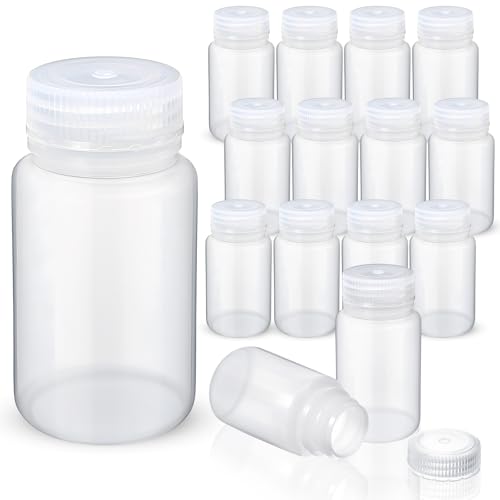Zhehao 30 Pcs 4 oz Sample Bottle with Lid Wide Mouth HDPE, Clear - color: Clear
