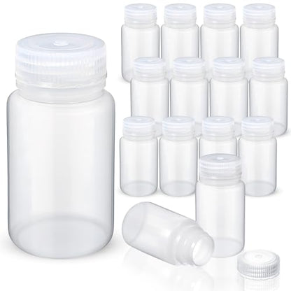 Zhehao 30 Pcs 4 oz Sample Bottle with Lid Wide Mouth HDPE, Clear - color: Clear
