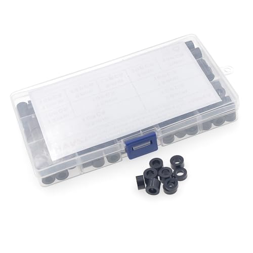 OD 9mm ID 5.4mm Black ABS Unthreaded Round Spacers for M5 Screw Kit - size: OD 9mm ID 5.4mm