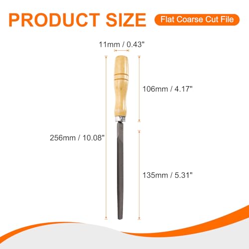 HARFINGTON Triangle Thin Teeth Cut File 6" Double Cut Teeth High Carbon Steel Hand Rasp File Wood Handle for Metal Wood Deburring Removing - size: 6", style: Thin