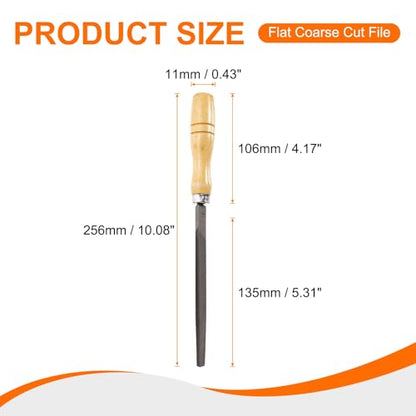 HARFINGTON Triangle Thin Teeth Cut File 6" Double Cut Teeth High Carbon Steel Hand Rasp File Wood Handle for Metal Wood Deburring Removing - size: 6", style: Thin