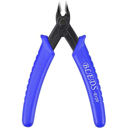 BLEDS Flush Cutter Pliers, Wire Cutter, Flush Cutters, Nippers, Diagonal Cutter, Wire Cutters Side Cutter, Micro Shear Cutter Precision Electronics Siding Cutting Pliers 5 inch, Blue - color: 1 Pack 5“ Blue