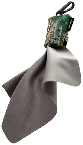 SPUDZ Ultra Microfiber Lens Cleaner with Closeable Bottom – Clip-On Pouch, Washable – for Binoculars, Scopes, Glasses, Screens | Ultra Alpine Mountain Camo, 6 x 6 Inch - color: Alpine Mountain Camo, size: 6 x 6 Inch