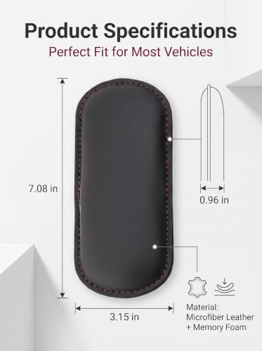 2 PCS Car Door Armrest Pads, Leather Memory Foam Knee Cushion