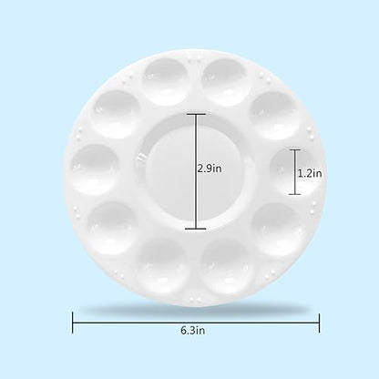 Hulameda 12pcs Paint Tray Palettes,Plastic Paint Pallets for Kids to Paints - color: 12pcs