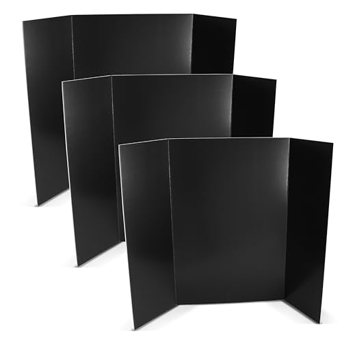 Flipside Products 36” x 48” Foam Project Boards for Presentations, Science Fair, School Projects, Event Displays and Trifold Picture Board - Single-Sided Black 3/16'' Thick - 3 Pack - color: Black, style: 3 Pack