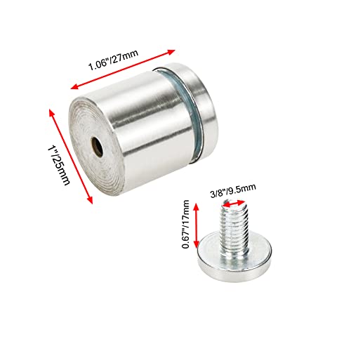 Sign Standoff Screws 1" Dia,1.06" Length,3/8" Thread Dia -8pcs - size: 1" Dia x 1.06" Length 8pcs