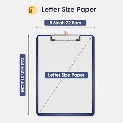 Plastic Clipboards, Blue 8.5x11 Clip Board - color: Blue