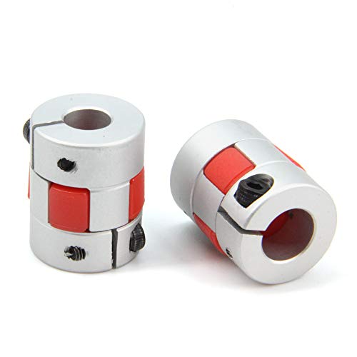2PCS 8mm to 10mm Aluminium Plum Flexible Shaft Coupling Diameter20mm Length25mm 8x10mm Motor Connector Flexible Coupler for 3D Printer CNC Machine and Servo Stepped Motor（8x10mm） (Pack of 2) - size: D20 L25 (Pack of 2), style: 8x10mm
