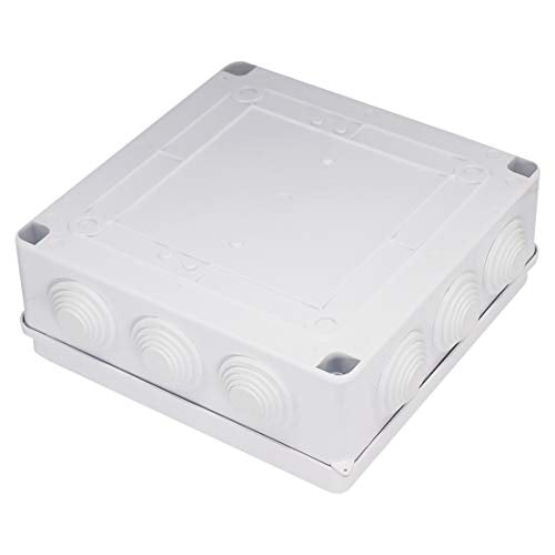 Zulkit Junction Box ABS Plastic Dustproof Waterproof IP65 Universal Electrical Boxes Project Enclosure White 7.9 x 7.9 x 3.1 inch (200 x 200 x 80mm) - size: 7.9" x 7.9" x 3.1"