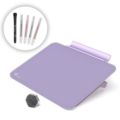 Purple Mini Desktop Pure Glass Whiteboard, Small Glass Dry-Erase Whiteboard - color: Purple