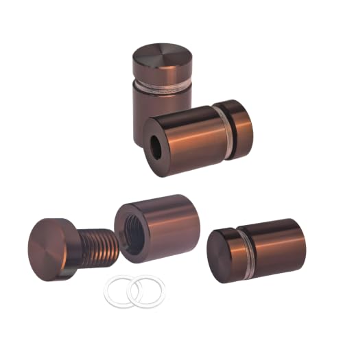 Pack of 12, Aluminum Standoff Screws, Wall Sign Standoff Mounting Hardware Advertising Glass Standoff Nail for Hanging Acrylic Picture Frame (12, Bronze, 1/2" x 1/2") - color: Bronze, size: 1/2" x 1/2"