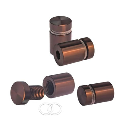 Pack of 12, Aluminum Standoff Screws, Wall Sign Standoff Mounting Hardware Advertising Glass Standoff Nail for Hanging Acrylic Picture Frame (12, Bronze, 1/2" x 1/2") - color: Bronze, size: 1/2" x 1/2"