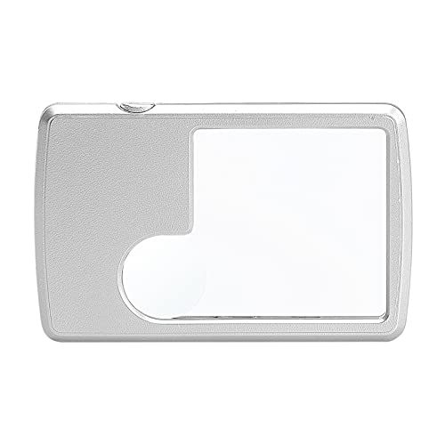 Pocket Magnifying Glass with Light 3X 6X Lighted Magnifier Card Type Handheld Reading Magnifying Glass High Definition Magnifier Portable Square Loupe for Jewelry Stamps Watches Crafts