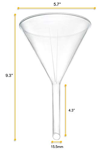 Eisco Filter Funnel, 5.7", Polyethylene, Acid & Alkali Resistant, 4.3" Stem