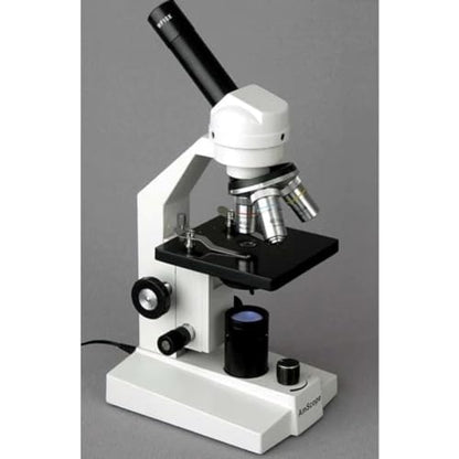 AmScope M200-LED Cordless Monocular Compound Microscope, WF10x Eyepiece