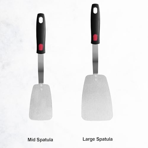 Stainless Steel Flexible Spatula, Thin Metal Turner Set, 2Pack(S+XL) Solid - size: Medium + Large