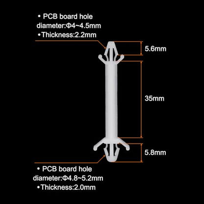 PATIKIL 60PCS PCB Board Isolation Column, Nylon Reverse Locking Circuit Board Clips Standoff Double Head Insulation Bracket Support Height 35mm /1.38" - size: 35mm /1.38"