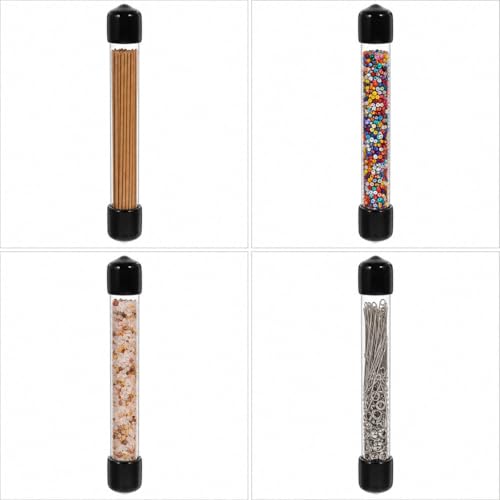 iplusmile 6Pcs Clear Rigid Plastic Tubing with Caps, 4.8 Inch Length 0.47 Inch ID Round Plastic Storage Tubing for Agarwood Incense Sticks Seed Beads Item - size: 12.20X1.50X1.50CM