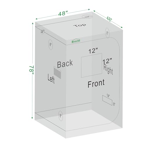 Grow Tent for Plants 48"x48"x78" Mylar Hydroponic Growing Tents - size: 48"x48"x78"