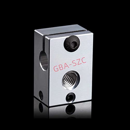 2PCS V6 Heater Block:Aluminum Heating Block with Silicone Sock, Compatible with V6 Hotend, V6 Heatbreak, PT100 Sensor/Cartridge Sensor, Prusa i3 MK3/MK3S - color: Heatblock-V6 2PCS