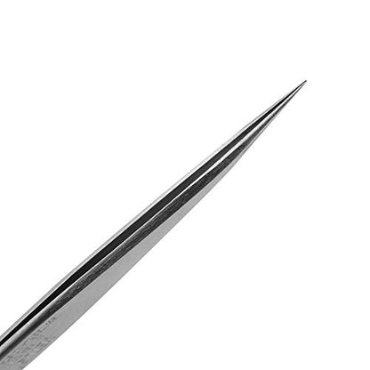 LASHVIEW Lash Tweezer, Vetus Straight Pointed Eyelash Tweezers for Profissional Grafting Eyelash Extension, Stainless Steel Needle Nose Tweezers for Lash Extension Stickers Precision Electronics, ST12 - size: ST12