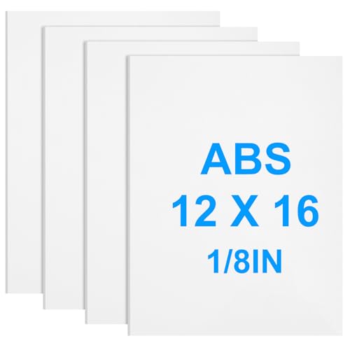 4Pack White ABS Plastic Sheet 12" x 16" x 1/8" Thick White Rigid Thermoplastic Sheet (Upgrade Surface) 3MM Flexible High Tensile ABS Moldable Plastic Panel for Crafts, DIY, Signs - color: White, size: 12" x 16" x 1/8"