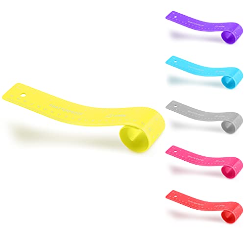 Flexible Ruler Green, 12 in (30 cm) Soft Plastic Shatter Resistant Straight Edge Ruler, Bendable Kids & Adults Ruler w/Inches & Metrics Also Available in Pink, Purple, Red, Grey, Blue, 1 Pc –By Enday - color: Green