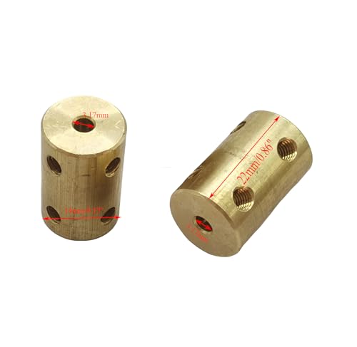 5Pcs 3.17mm to 3.17mm Brass Shaft Couplers,Bore Rigid Coupling Set with Screws and Wrench for 3D Printer DIY Encoder Car Model Shaft RC Robot - size: 3.17mm to 3.17mm